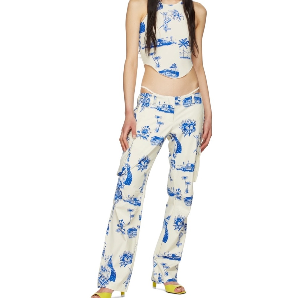 Miaou Off white jinx tank top XL and white raven cargo trousers L